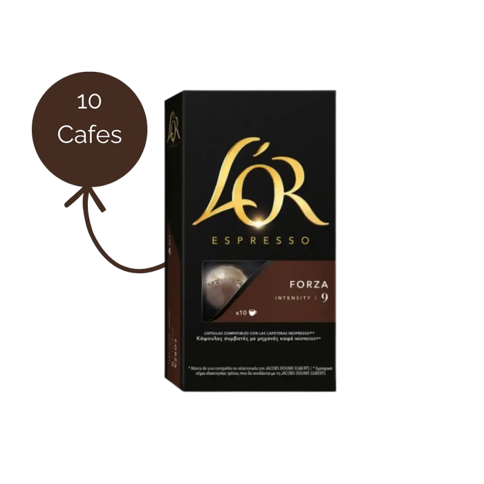 Cápsulas L’OR Espresso Forza Compatíveis Nespresso 10 Unidades