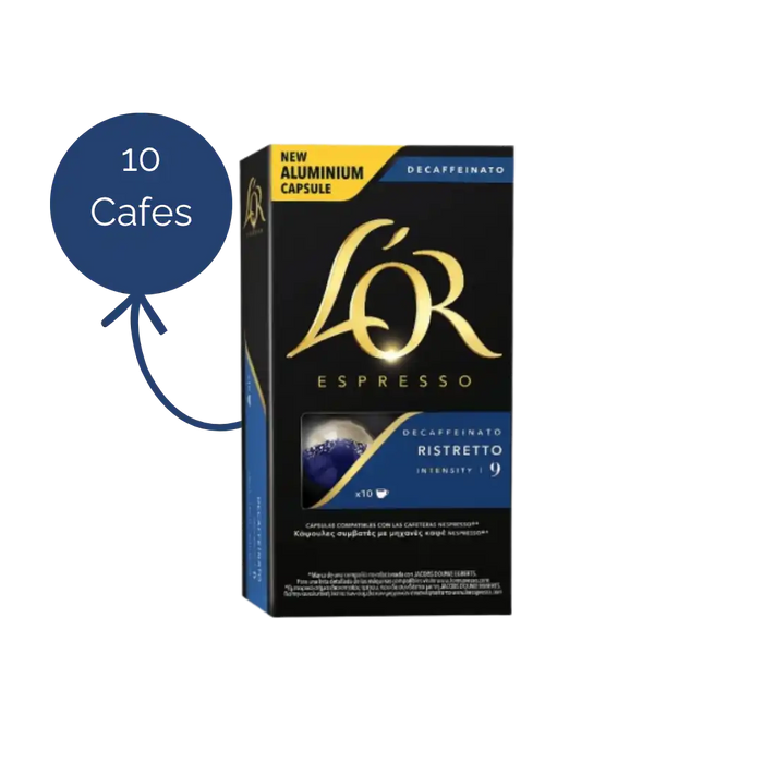 Cápsulas L’OR Ristretto Decaffeinato Compatíveis Nespresso 10 Unidades