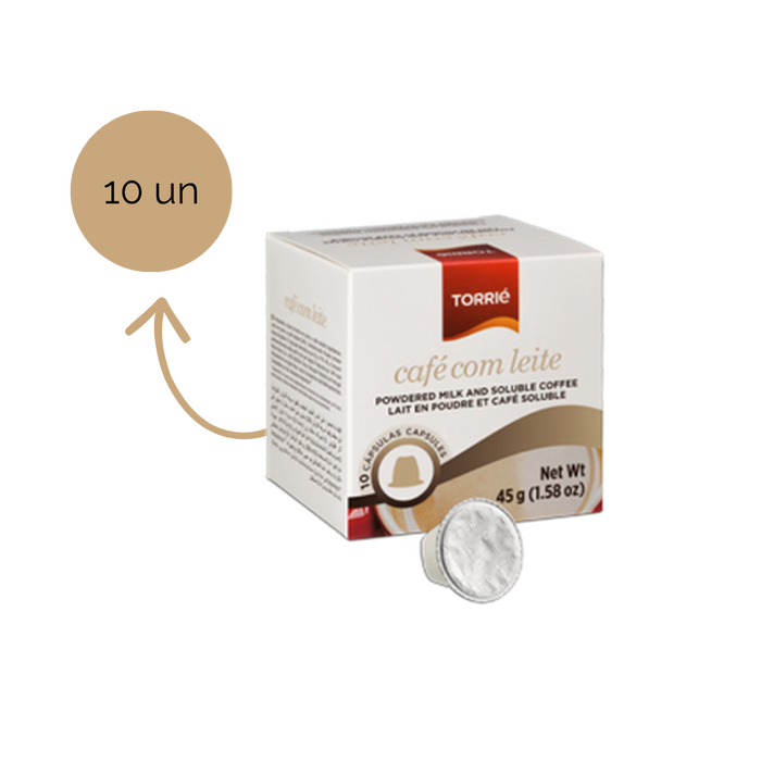Cápsulas Torrié Café com Leite 10 Unidades 45 g