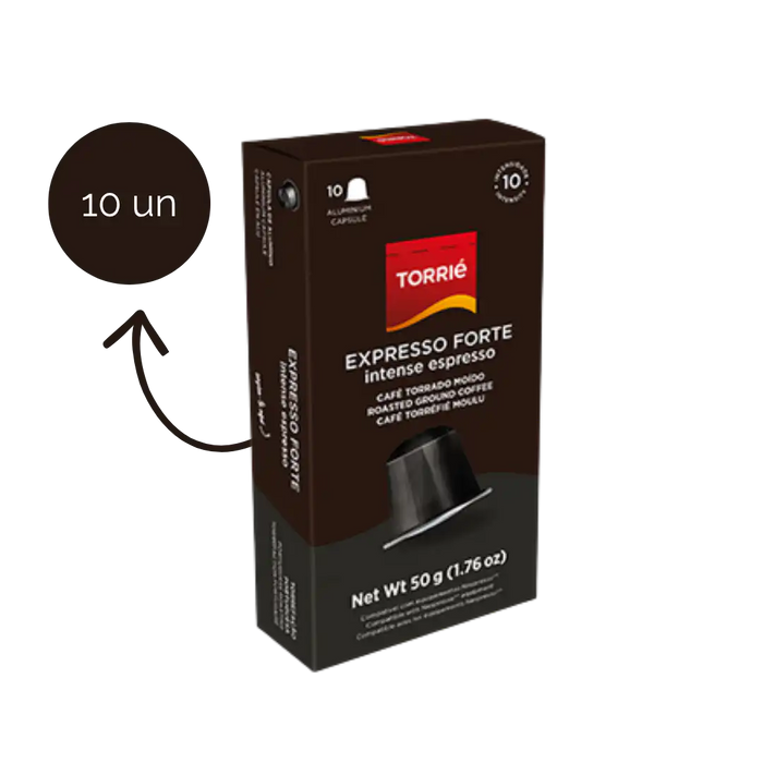 Cápsulas Torrie Expresso Forte Compatíveis Nespresso 10 Unidades — Alumínio