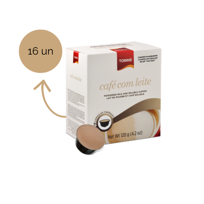 Cápsulas Torrié Café com Leite Compatíveis Dolce Gusto 16 Unidades